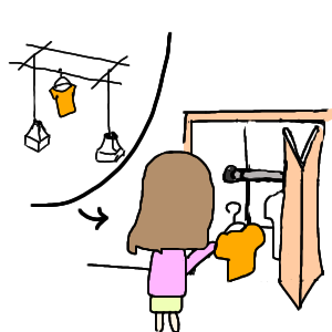 服を吊るしてしまうのは楽