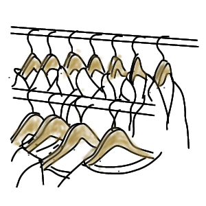 ハンガーラックのパイプが２段だと服がぶつかる