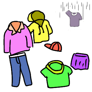 ハンガーパイプ２列の場合、奥にかかっている服は忘れがち