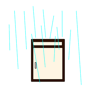 雨が当たっている宅配ボックス