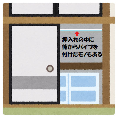 押入れにポールを付けただけ